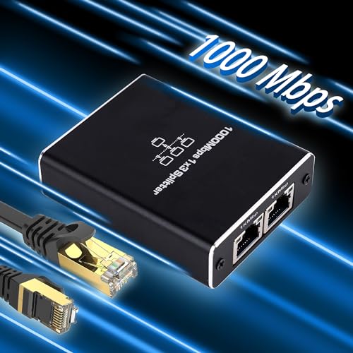Image of LIEZHUA Upgrade Ethernet Splitter 1 to 3 High Speed 1000Mbps, LAN with USB Power Cable, RJ45 for Cat5 /5e /6 /7 /8 Cable Gigabit Internet [3 Devices Simultaneously Networking]