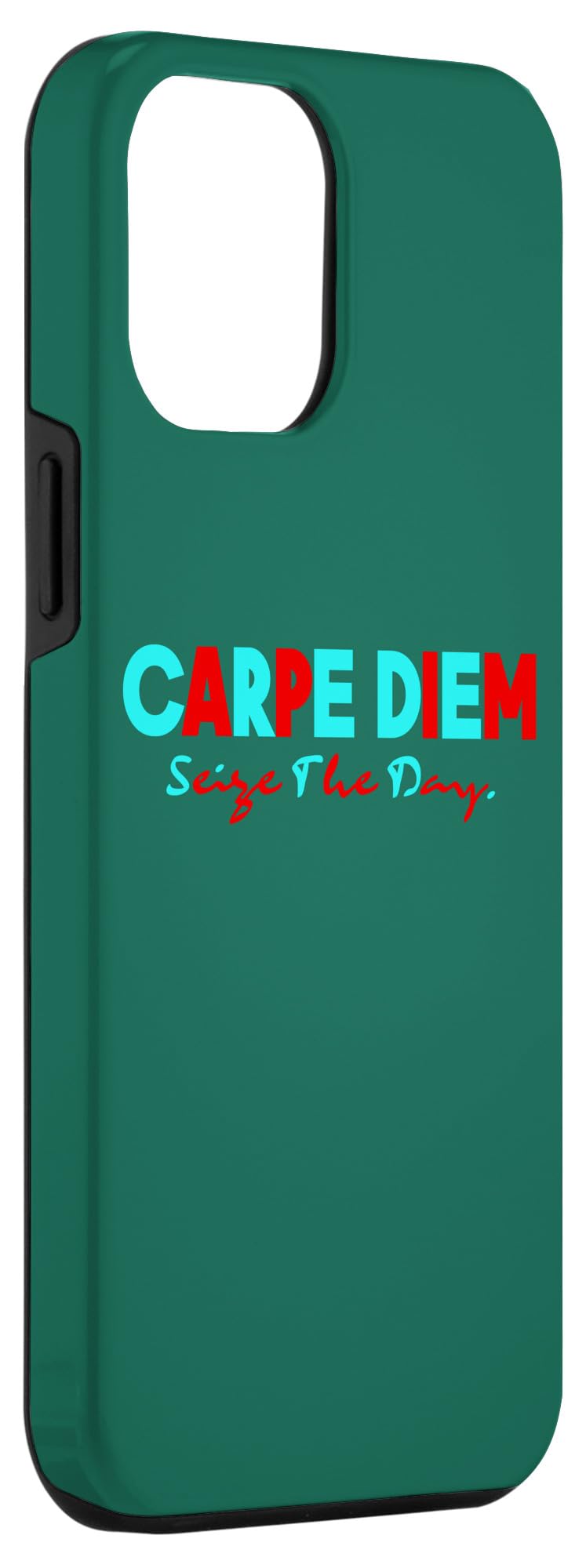 iPhone 14 Pro Max CARPE DIEM Seize The Day : LARGE BOLD RED & BLUE Graphic Case - Image 3