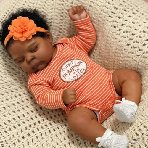 Muñeca Reborn Bebé Negra Vinilo 20 Pulgadas Realista miniatura 6