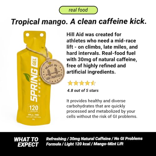 Image of Spring Energy - Hill Aid - Mango Mint Energy Gel with 30 mg of Caffeine 120 Kcal