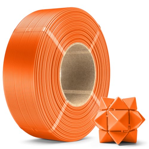 Image of SUNLU PLA+2.0 3D Printer Filament Refill 1.75mm, 1KG Sunny Orange | High Toughness PLA+ Filament, No Spool Refill for Reusable Spools, Compatible with Bambu Lab 3D Printers, Sunny Orange