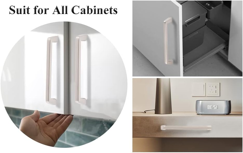 Miniatura 8 de Tiradores de gabinete de níquel cepillado de 6 pulgadas, pomo de cajón de níquel satinado, barra de tracción de metal, barra de tracción sólida para