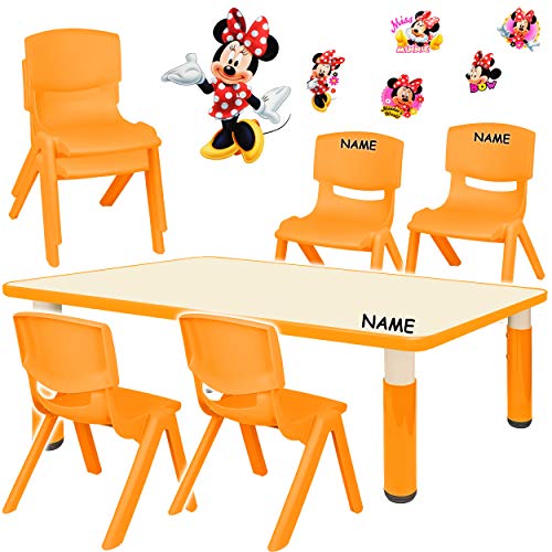 alles-meine.de GmbH Sitzgruppe für Kinder - Tisch + 6 Kinderstühle -...