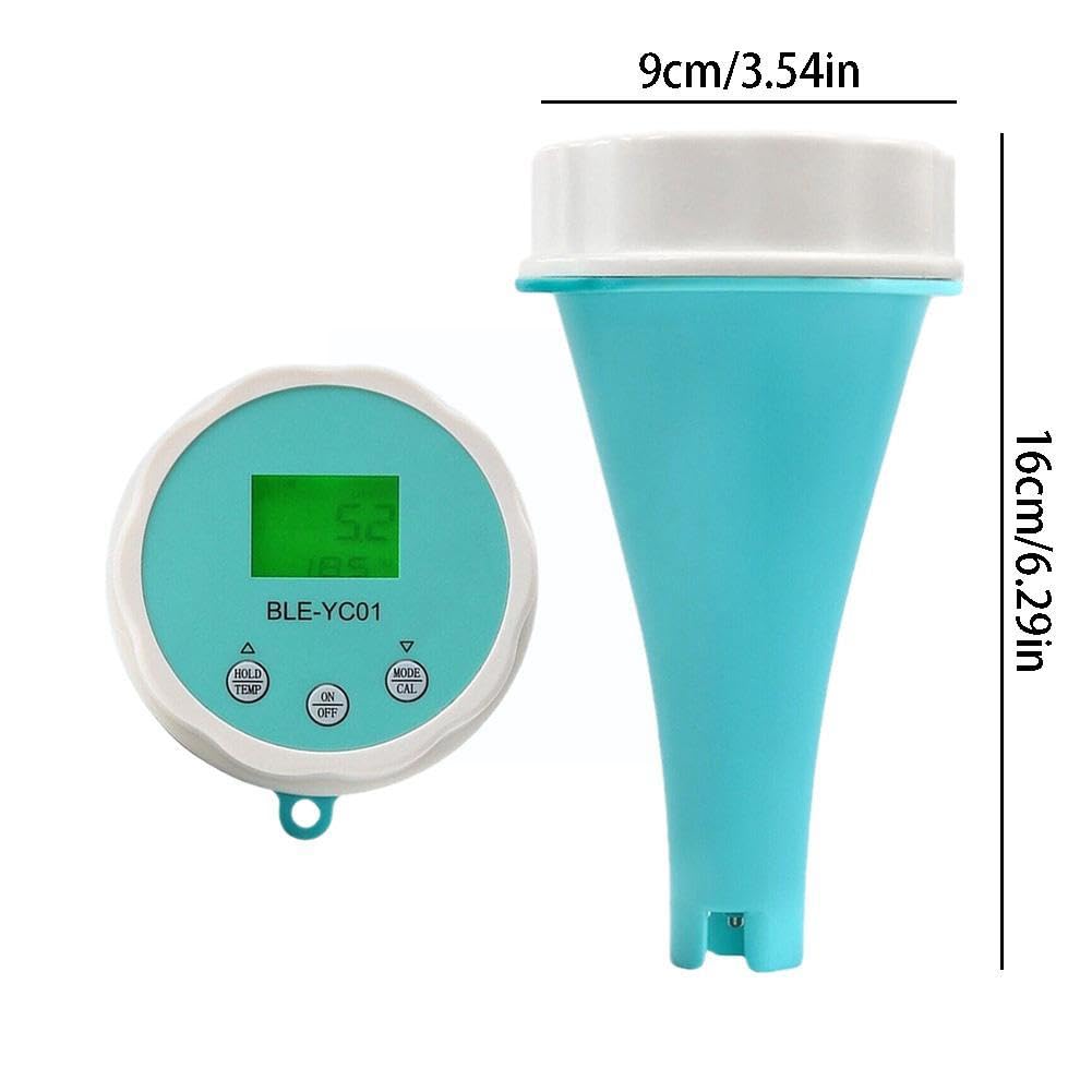 Tester miernika PH, Detektor monitorowania jakości wody w basenie 6 w 1 PH EC zdalny wyświetlacz temperatury TDS Viewin testowanie chloru podświetlenie LCD,Woda pitna, Hydroponika, SPA, Browarnictwo