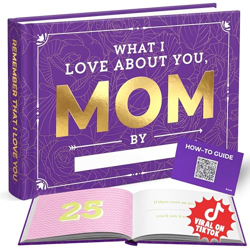 BoopZilla Mothers Day Gifts for Mom - What I Love About You Sentimental Book to Fill Out from Daughter Son - Personalized Hardcover Keepsake Fill in Blank Journal Mothers Day Gifts 2026