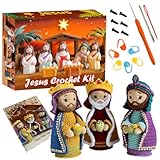 Holydeck Christmas Crochet Kit for Beginners, Jesus Crochet Kit Step-by-Step Pattern Tutorials, Crochet DIY Knitting Kit for Adults Kids Complete Kit Included