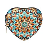 Sevdomey Fantástico joyero de piel sintética con diseño de mandala, para mujeres y niñas, con forro de terciopelo, portátil, para anillos, aretes, collares, pulseras