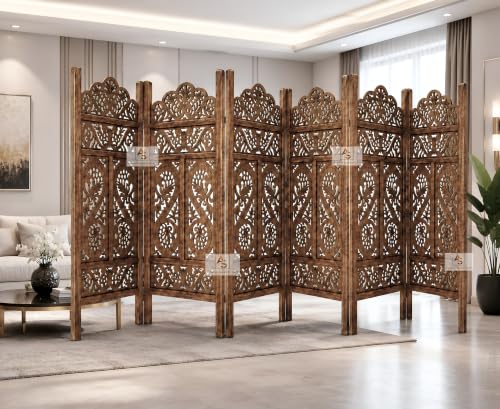 Image of Partition for Living Room,Divider,Partition Wall Room Divider Screen Separator, Wall Panel Divider for Hall | Bedroom |Office | Puja Room | Restaurant S Design (4ft 6 Panel Antique)