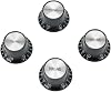 Guitar Volume Knobs for Gibson Les Paul SG, Silver Top Hat Bell Style, 2 Tone 2 Volume, 6mm Pots
