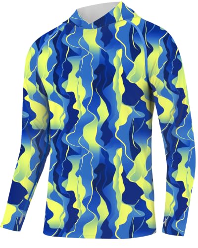 Image of FISHEAL Men's Camo Fishing Hoodie, UPF 50+ Long Sleeve Sun Protection Shirt