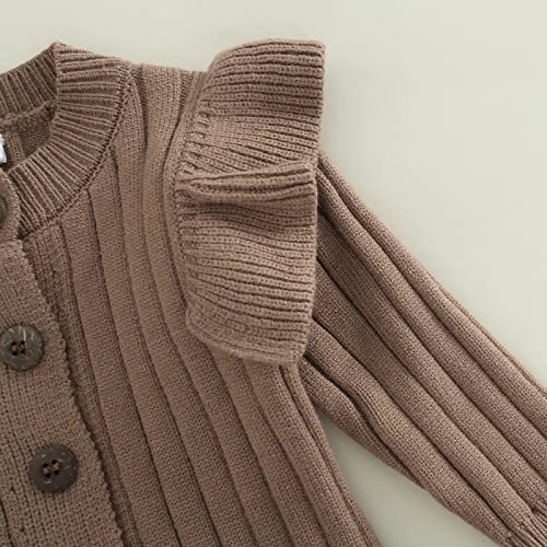 Twopumpkin Newborn Baby Girl Knitted Sweater Jumpsuit Button Down Long Sleeve Romper Onesie Winter Clothes Warm Outfit4