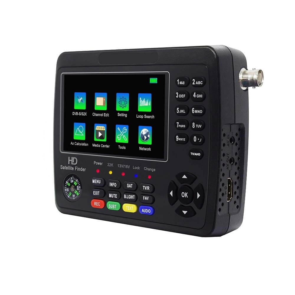 Puntatore Satellitare, Misuratore di segnale satellitare, supporto AHD CCTV H.264/H.265 (10 bit) 1080P, LCD da 4,3" VS PRO