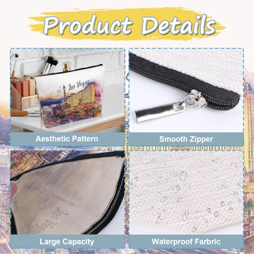 Las Vegas Souvenir Gift - Watercolor City Travel Makeup Bag, Las Vegas Travel Lovers Cosmetic Bags, Las Vegas Vacation Trip Gifts for Women Girls Sister Birthday Christmas Gift4