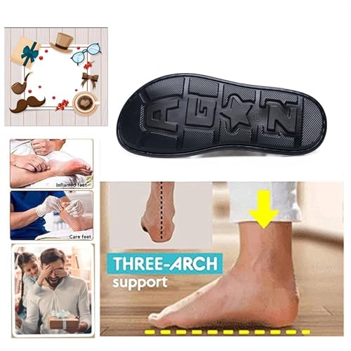 CLSQLXYJZC Summer Plantar Fasciitis Slippers Mens, Men's Slip-On Open Toe Bunion Corrector Sandals with Arch Support, Two Uses Orthopedic Large Toe Bone Corrector Flip Flops, for Dad on Christmas3