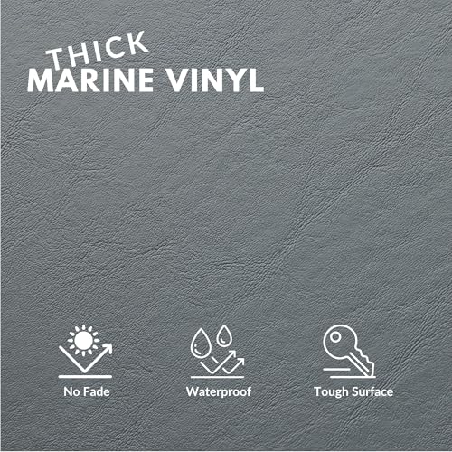 Premium Marine Vinyl Fabric for Outdoor Upholstery and Crafting – UV & Water-Resistant Faux Leather, 1 Yard Cut (36"x54", Grey) 3 Premium Marine Vinyl Fabric for Outdoor Upholstery and Crafting – UV & Water-Resistant Faux Leather, 1 Yard Cut (36"x54", Grey) - Image 2