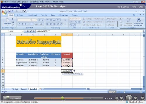 Excel 2007: In 8 Stunden Excel sicher beherrschen – alle Werkzeuge im praktischen Einsatz erklärt (Galileo Computing)