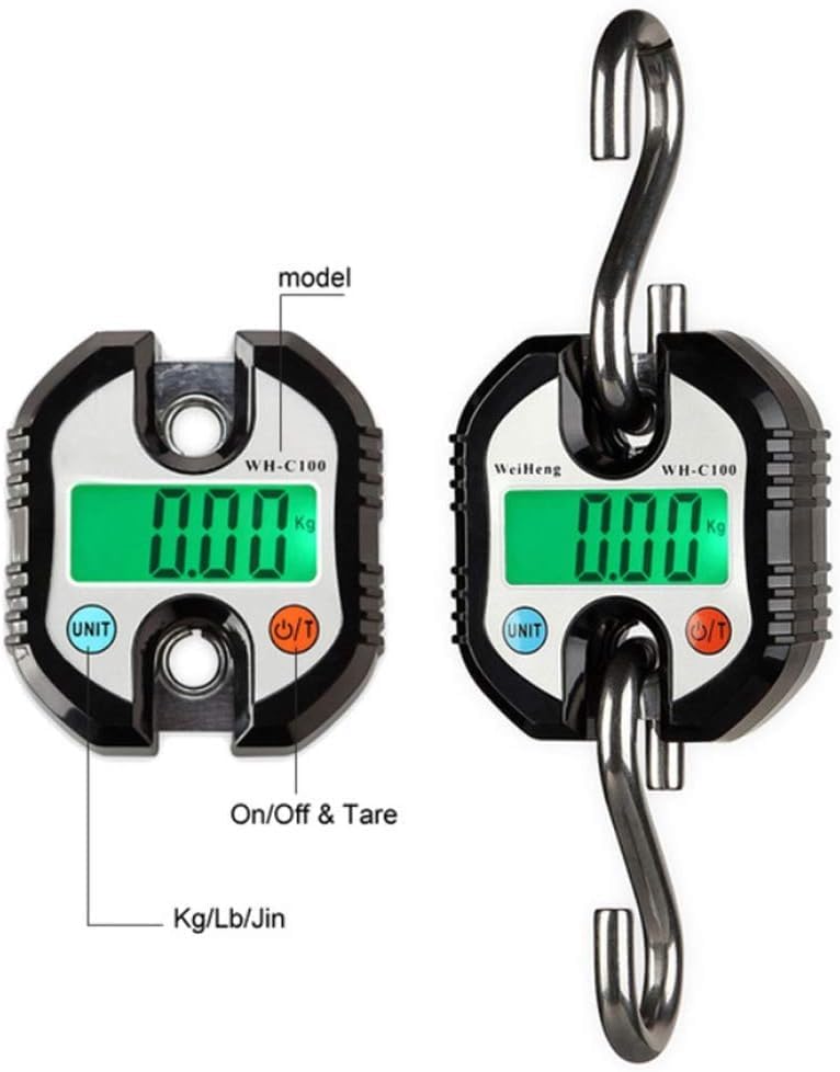 Portable Luggage Scale, Digital Portable Crane Scale Professional 150 KG Electronic Hook Scale with LCD Display Heavy Duty Weighing Balance Hanging Scales for Home Farm Hunting