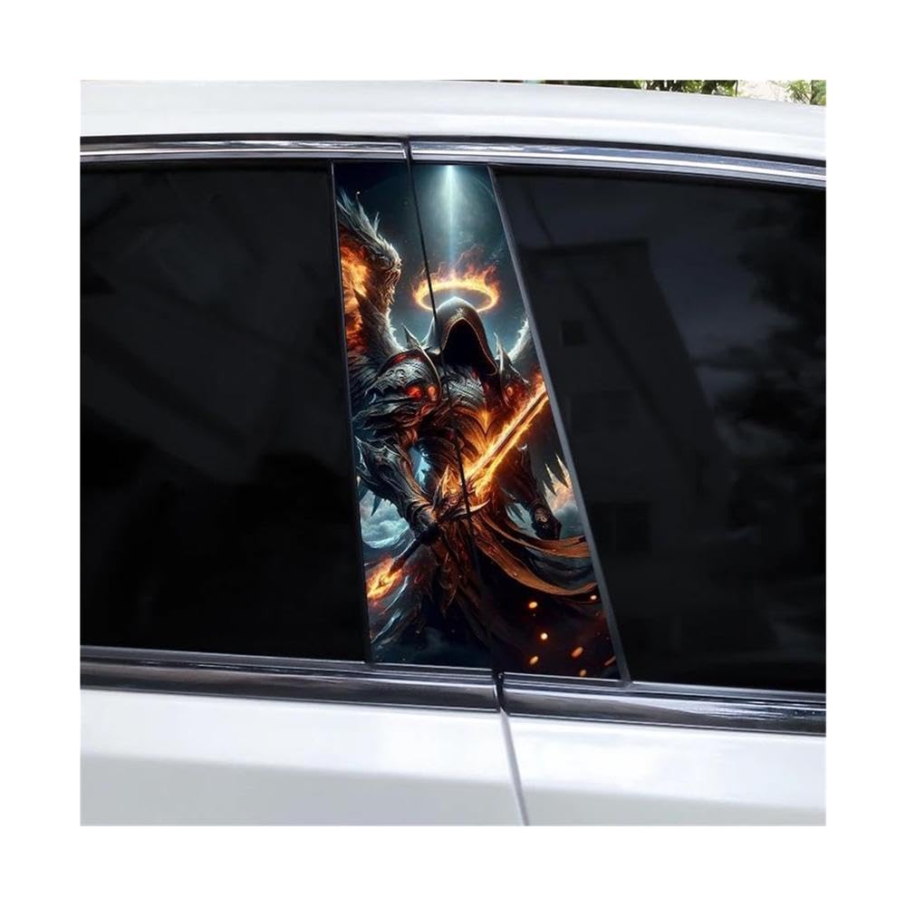Autocollant vinyle pilier de voiture durable style Assassin Warrior A