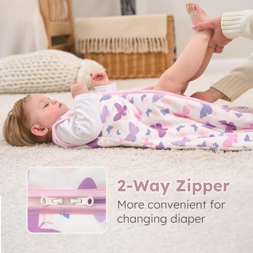 Image of Yoofoss Baby Sleep Sack 6-12 Months, 1.5 Tog Baby Wearable Blanket with 2-Way Zipper, 100% Cotton Organic Fabric Winter Infant Sleeping Sack, Warm Soft Comfy