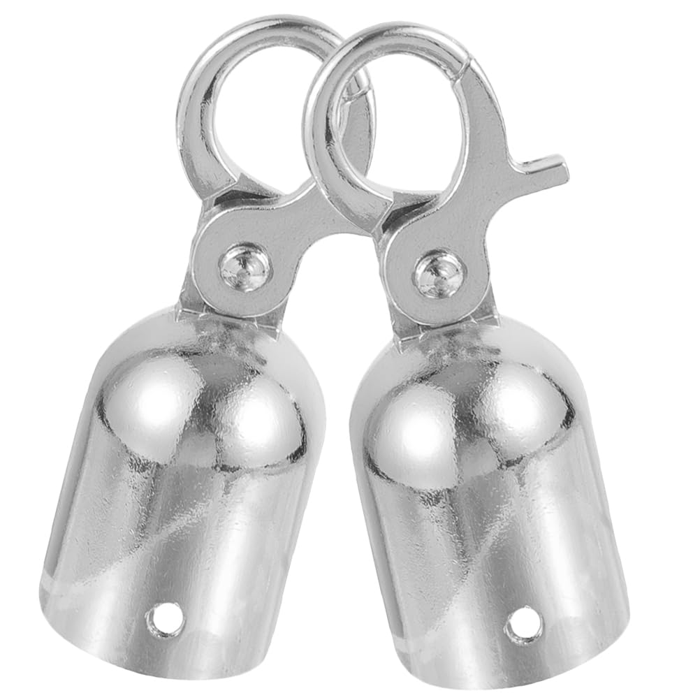 Angoily Rope End Stoppers with Snap Hook 3.00X1.10 Inch Metal Cord Lock Fasteners for Decking Rope Railings Outdoor Balustrades 2 Pack