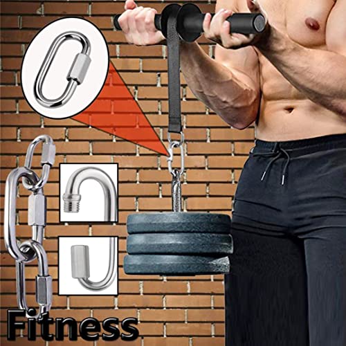 Quick Link, Lsqurel 304 Stainless Steel D Shape Locking Carabiner Heavy Duty Repair Link Pets Keychain For Outdoor Traveling Equipment M4 M6 M8 Capacity 200Lb 600Lb 1200Lb (M4 5Pack) #TOP3