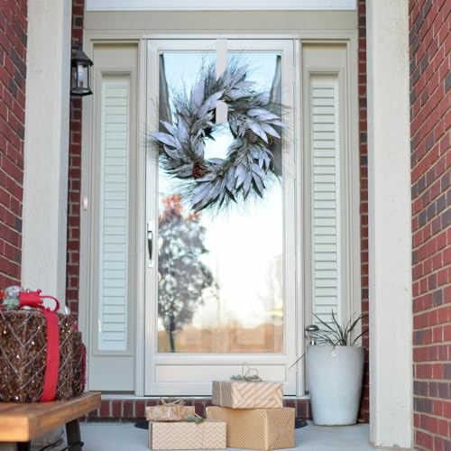 Wreath Hanger for Front Door Metal Wreath Door Hanger, Over The Door Wreath Hanger for Christmas Halloween Wreath & Daily Use - Image 4