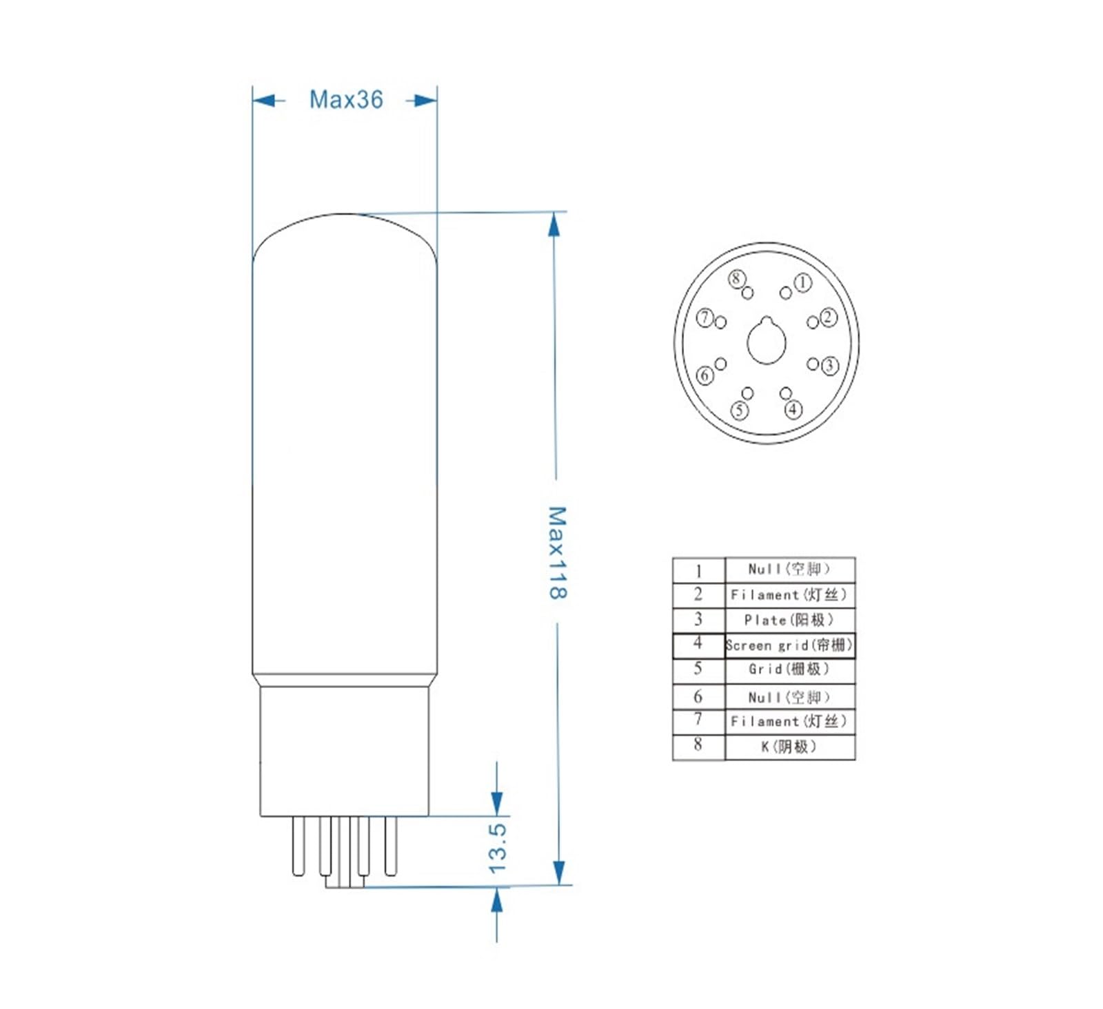 Electronic tube EL34C paired replacement EL34 6CA7 6L6 for vacuum tube amplifier HIFI amplifier audio(1PCS)