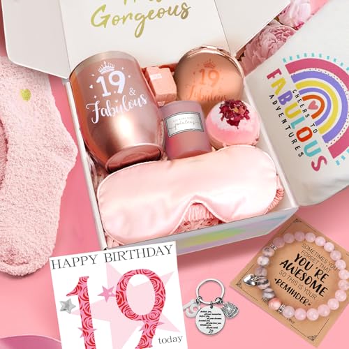 WULAIHO 19th Birthday Gifts for Girl Happy Birthday Pamper Set Present Basket Unique Hamper Gift Ideas for Her Best Friends Sisters Daughter Niece Granddaughter