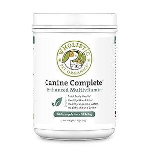 Wholistic Pet Organics Canine Complete: Multivitamin for Dogs Organic Homemade Dog Food Supplement Dog Multivitamin Powder with Probiotics Healthy Immune System Digestive Support for All Ages