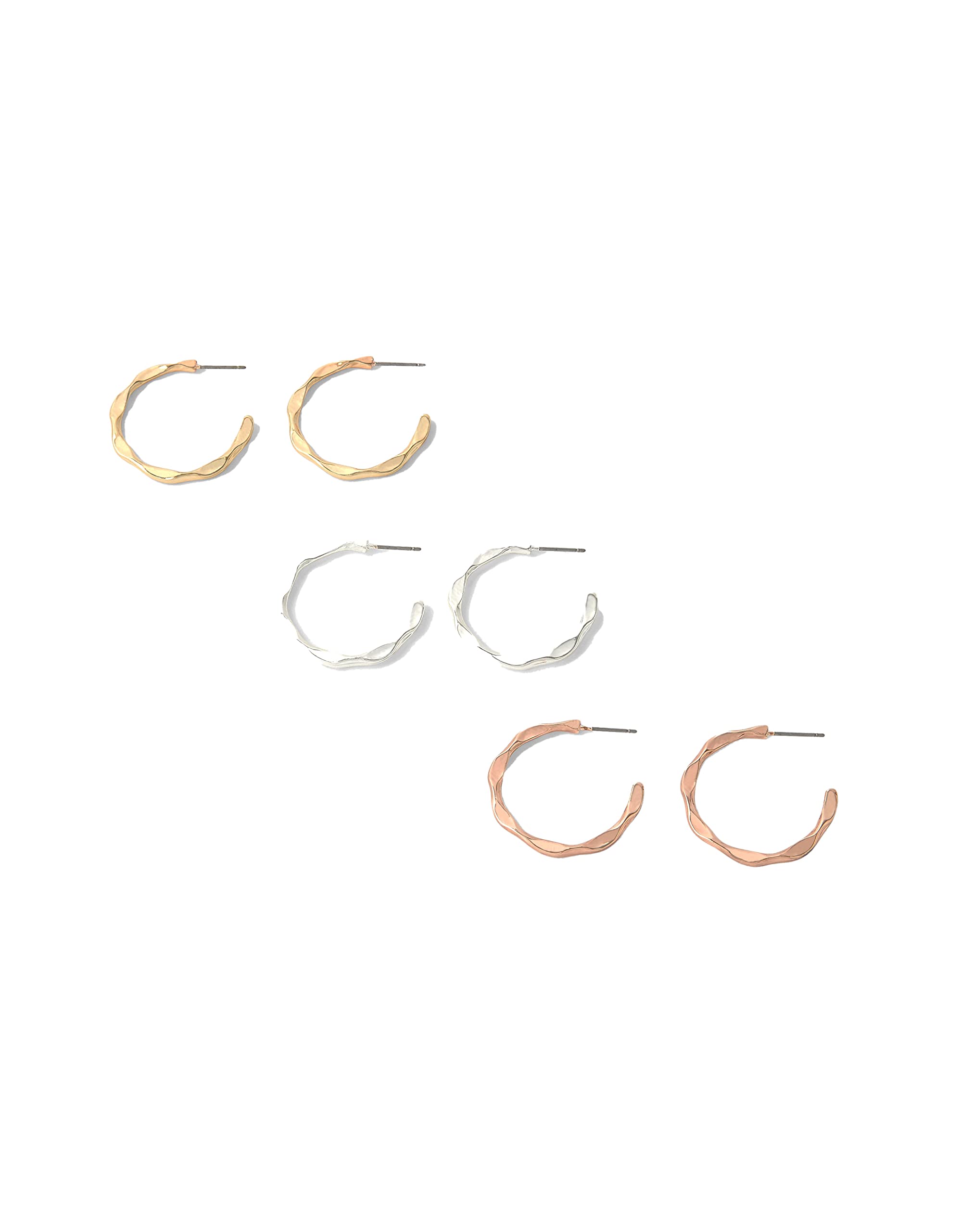 AccessorizeLondon Mixed Metal Twist Hoop Earring Set|One Size