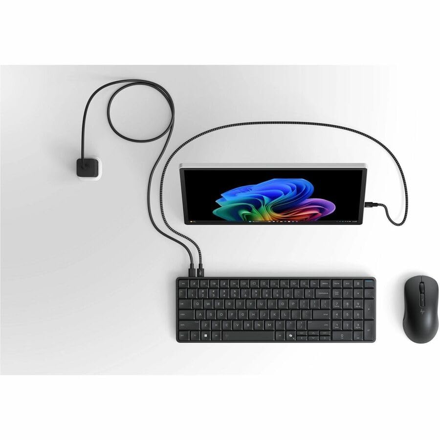 Image of HP EliteBoard G1a Next Gen AI PC Desktop with Attached Cable