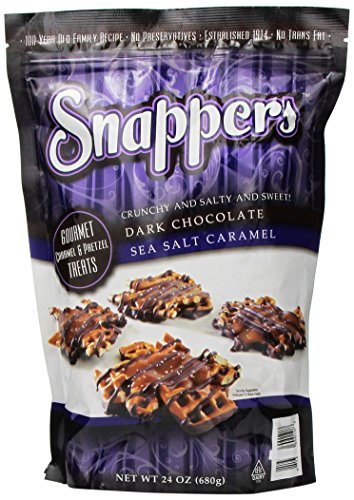 Snappers Crunchy and Salty and Sweet Dark Chocolate Sea Salt Caramel 24 Oz (Pack of 2) by Edward Marc
