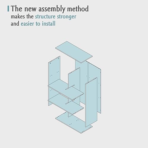 Miniatura 8 de Estantería de almacenamiento de 6 cubos, estantería abierta de madera de 3 niveles para el hogar y la oficina, Cuby Orgainzer, nogal