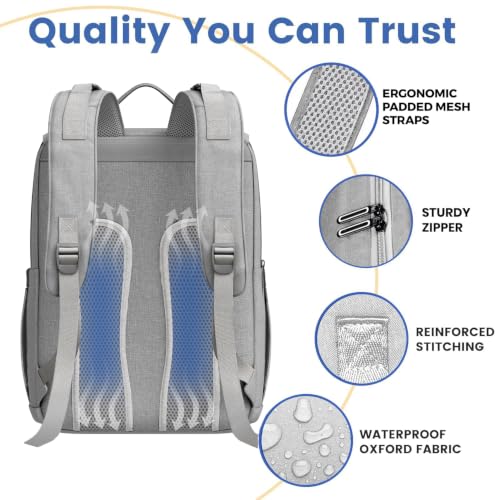 Image of Baby Diaper Bag Backpack - Baby Bags for Boys & Girls, Large Waterproof Diaper Backpack - Baby Shower Gifts & Registry Must Haves - Travel Diaper Bags with Changing Pad & Back Zipper - Baby Boy Stuff