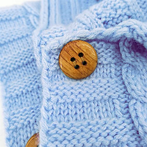 Image of XMWEALTHY Newborn Baby Wrap Swaddle Blanket Knit Wrap Blanket Bag Wrap Blanket Sack Stroller Wrap for Baby Light Blue 0-6 Month