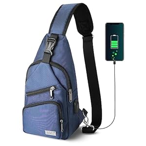 AMJ Crossbody Sling Bag Men Women, Casual Shoulder Backpack, Chest Daypack Satchel for Hiking Travel