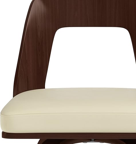 Miniatura 173 de SIMPLIHOME Marana - Taburete de bar giratorio ajustable – Silla tapizada de metal de 33 pulgadas de altura de asiento en piel sintética vegana