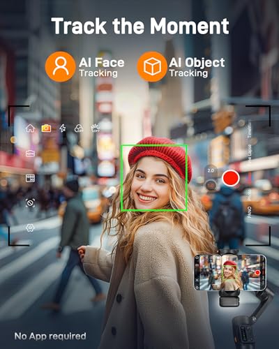 Image of hohem iSteady V3 Gimbal Stabilizer for iPhone, 3-Axis Phone Gimbal, Magnetic AI Tracker, Built-in Extendable Rod & Tripod, Detachable Remote Control, Stabilizer for Travel, Vlog, TikTok, Black