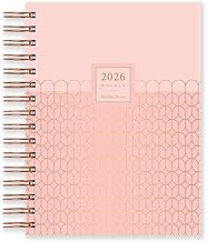 Matilda Myres 2026 A5 Week to View Diary January to December - Hardback Covers - Wiro Binding - Year Planners - Lies Flat While Writing - Pink