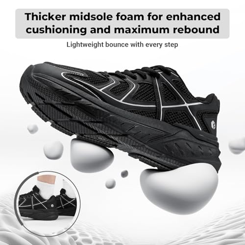 Image of FitVille Mens Walking Shoes Wide Width Thicker Cushioning Sneakers Extra Wide Shoes for Men Bouncy Shoes Non Slip Workout Gym Athletic Sneakers