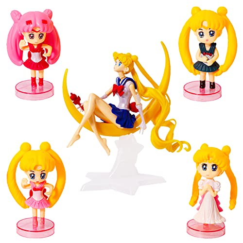 Adorno de tarta - Sailor Mercury Figura de Acción, Mini Juego de Figuras, Figura Creativa de Sailor Moon Adornos para Tarta...