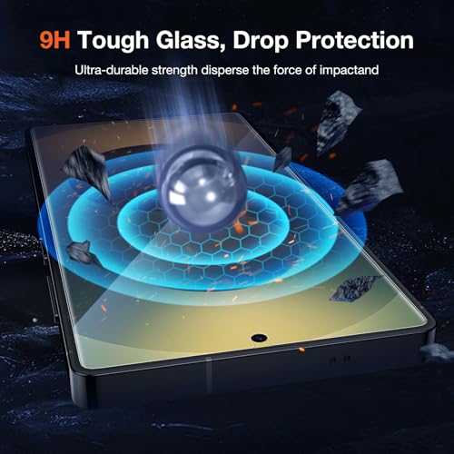 Image of KUZOOM Screen Protector for Samsung Galaxy S25 Ultra, 2 Pack | HD High Definition Clarity, 9H+ Tempered Glass, 100% Fingerprint Unlock, Automatic Dust Removal, Anti-Scratch Protection