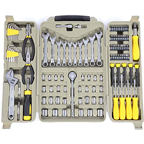 JEGS 123-Piece Tool Set | With Carry Case | Includes Pliers, Sockets, Wrenches, Screwdrivers, Multi-Bit, Hex Wrenches, And More