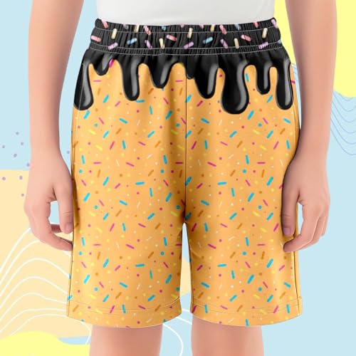 2-14T Ice Cream Shorts Baseball Boy Summer Preppy Boy Swim Trunks Toddler Beach Board Shorts with Pockets3