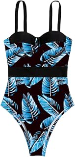 Fato de banho push up de peça única roupa de banho feminina tropical estampado maiô feminino natação verão roupa de praia verão