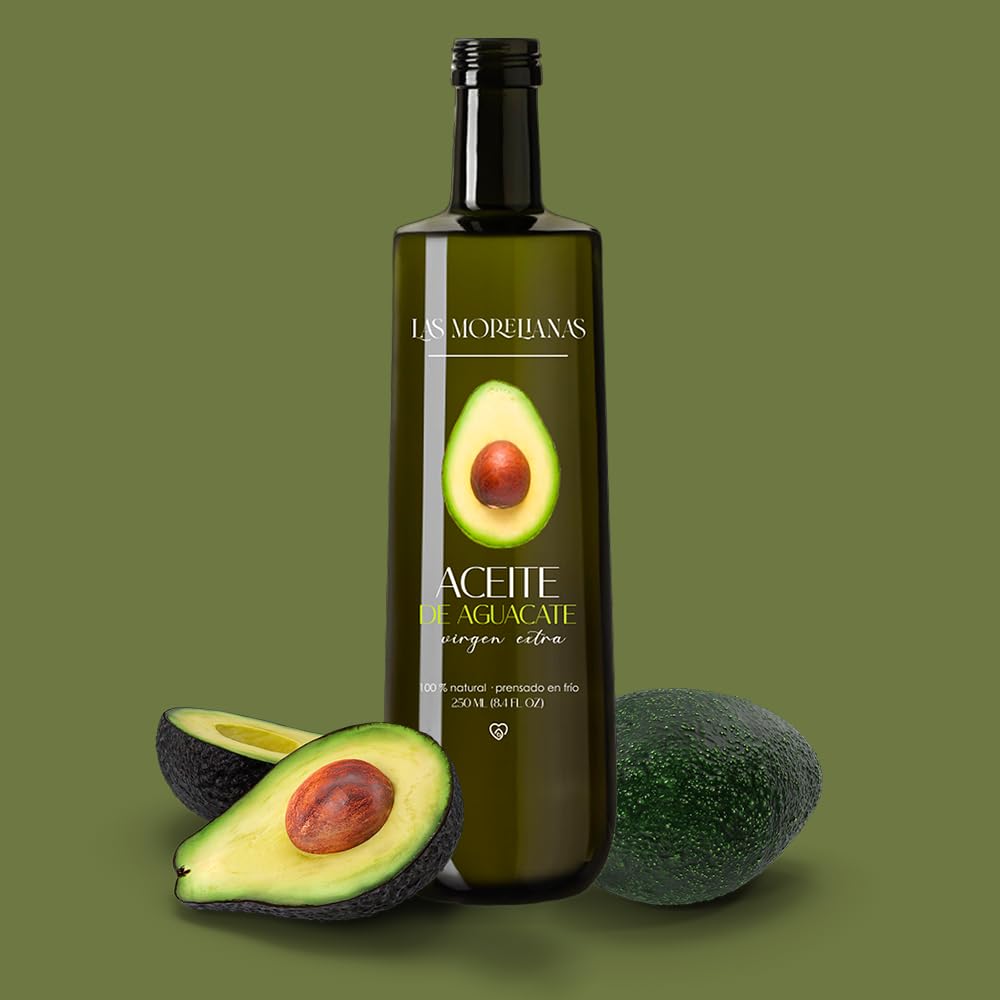 Las Morelianas Aceite de Aguacate Virgen Extra 100% Natural, Producido en México, Botella de Cristal 250ml