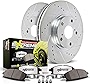 Power Stop K8314-26 Front Z26 Carbon Fiber Brake Pads with Drilled & Slotted Brake Rotors Kit
