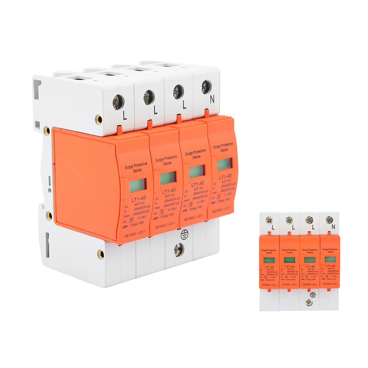 YWBL-WH 2 protezioni sovratensione 4P 40KA per la casa 420 V AC Protector Protezione fulmini Protector Device