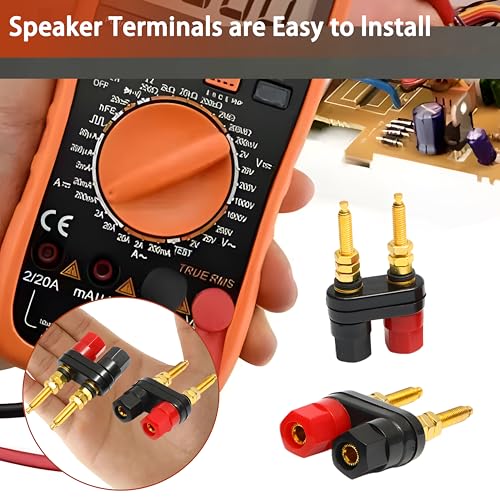 Terminal banana 4mm roscada para altavoces, pack 4 piezas miniatura 5