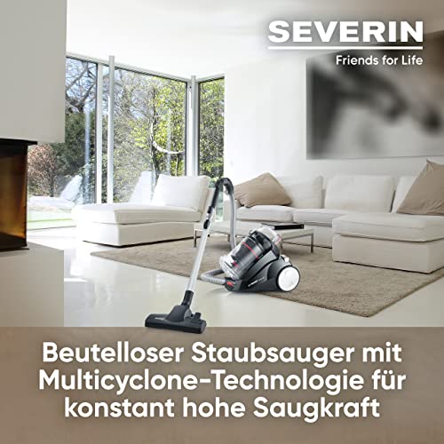 SEVERIN leichter Zyklon-Staubsauger S'POWER nonstopXL, Multizyklon Bodenstaubsauger für konstante Saugkraft, Staubsauger… - Image 4